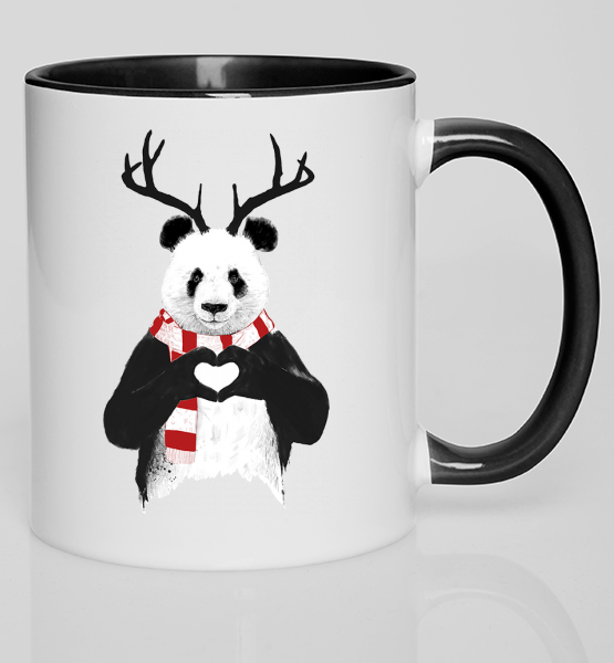 Цветная кружка "Новогодняя панда"