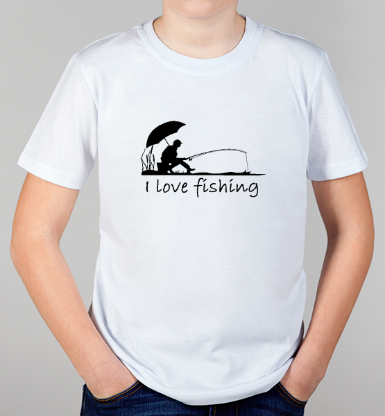 Детская футболка "I love fishing"