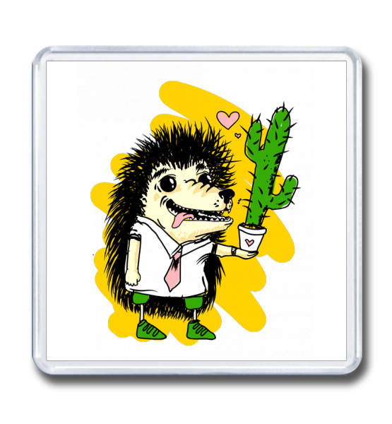 Магнит 65×65 Влюбленный ёж