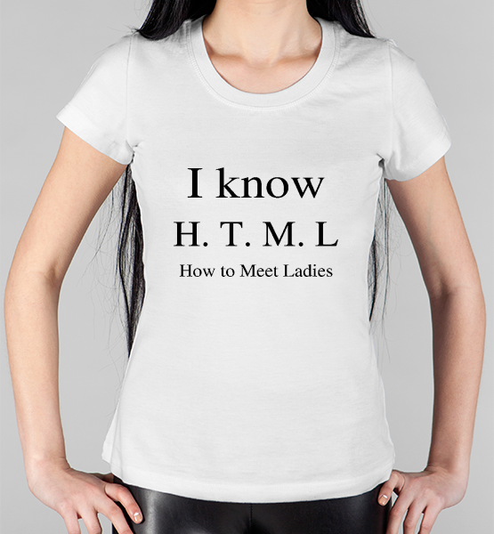 Женская футболка "H. T. M. L"