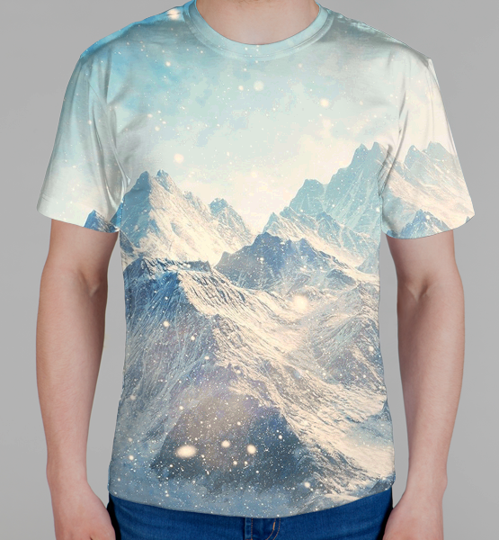 Мужская 3D футболка "Вершины гор"