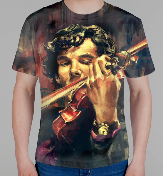 Мужская 3D футболка "Шерлок"