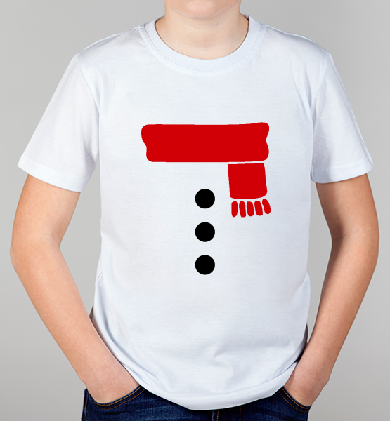 Детская футболка "Снеговик (шарф)"