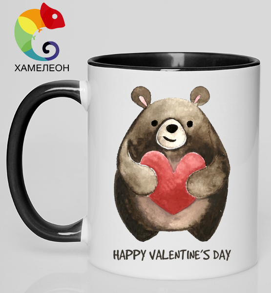 Кружка хамелеон "Happy Valentine's day"
