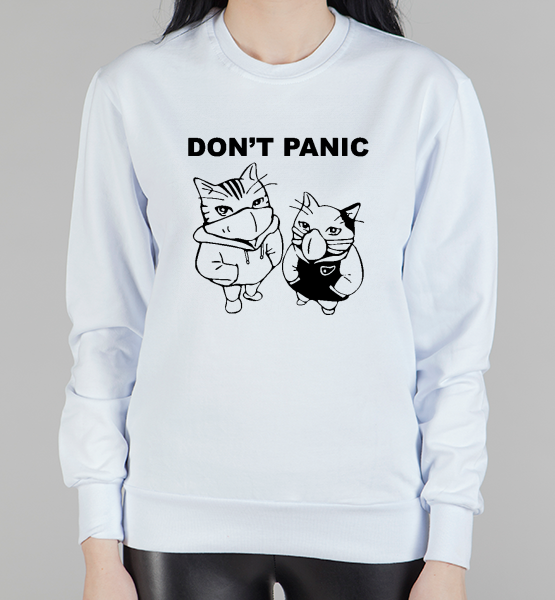 Женский свитшот "Коты Don't panic"