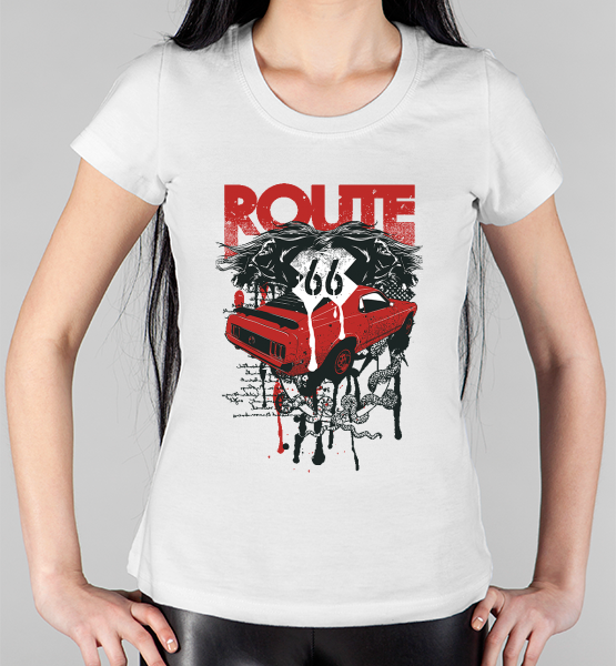 Женская футболка "Route 66"
