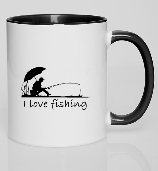 Цветная кружка "I love fishing"