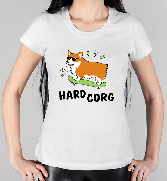Женская футболка "Hard Corg"