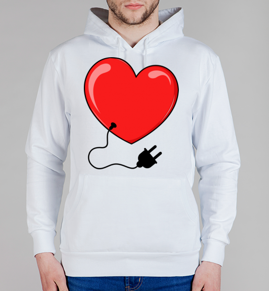 Парная мужская толстовка Сердце с розеткой