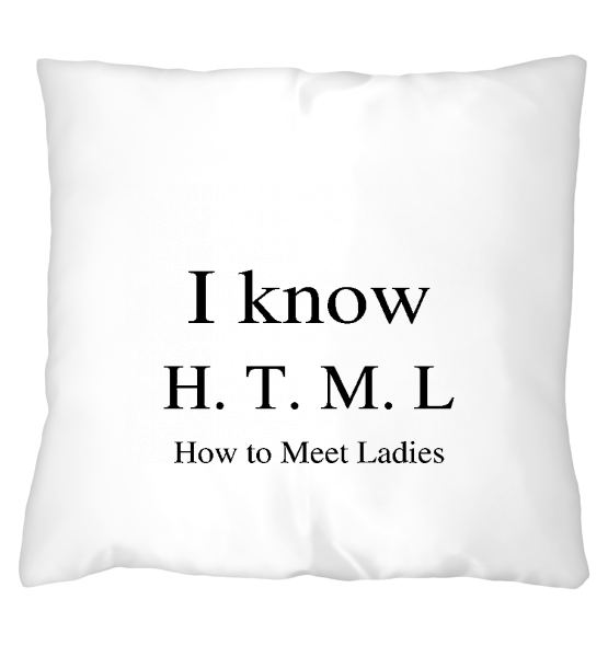 Подушка "H. T. M. L"