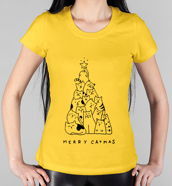 Женская футболка "Merry Catmas"