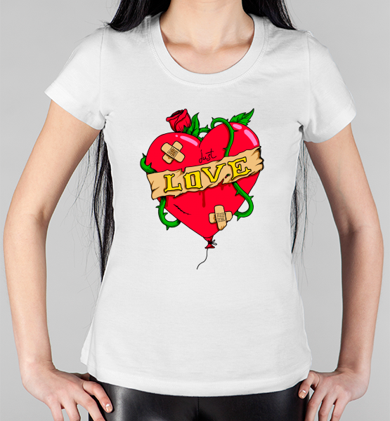 Женская футболка "Just love (сердце)"
