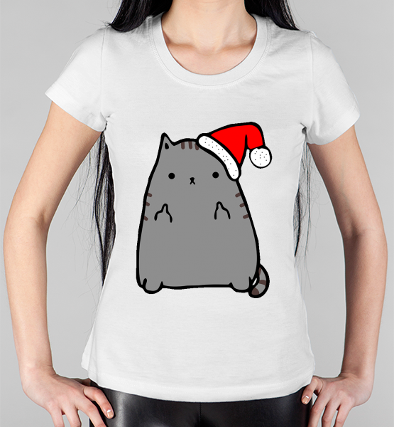 Женская футболка "New year f.ck cat"