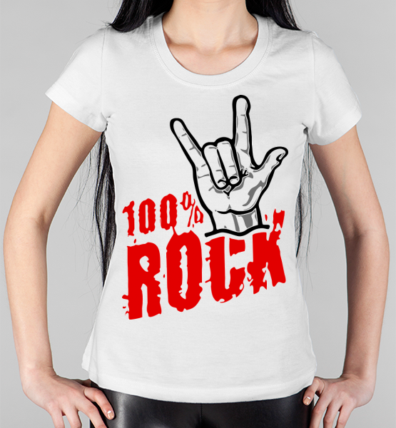 Женская футболка "100 % Rock"