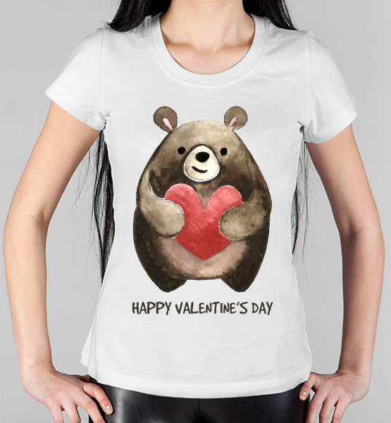 Женская футболка "Happy Valentine's day"