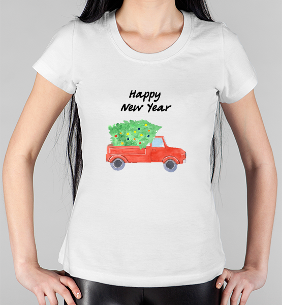 Женская футболка "Christmas car 3"