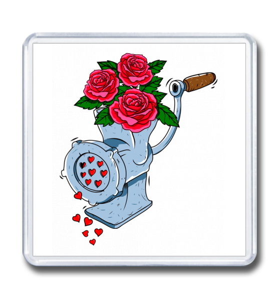 Магнит 65×65 "Розы и сердечки"