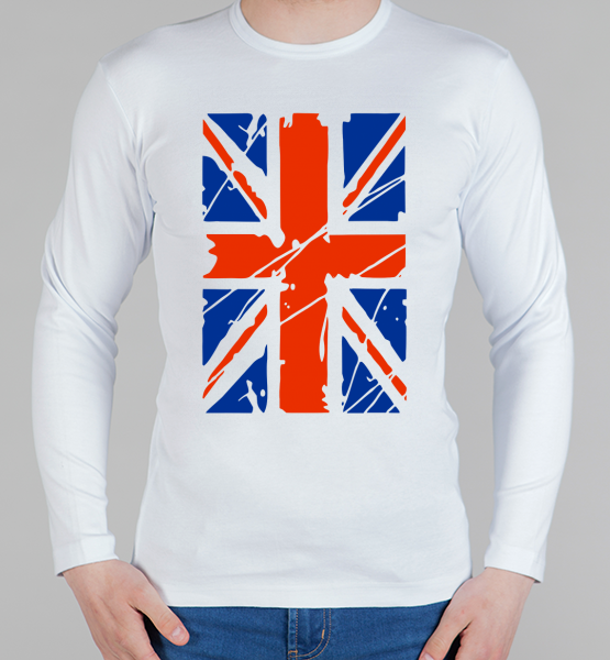 Мужская футболка с длинным рукавом Английский флаг
