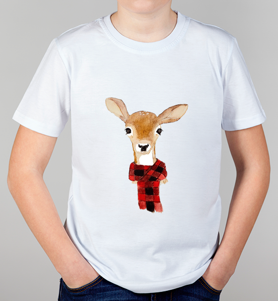 Детская футболка "Рождественский олень 2022"