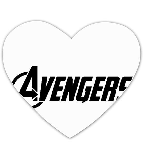 Коврик для мышки сердце "Мстители (Avengers) надпись"