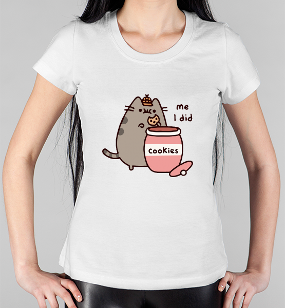 Женская футболка "Котик и печенька"