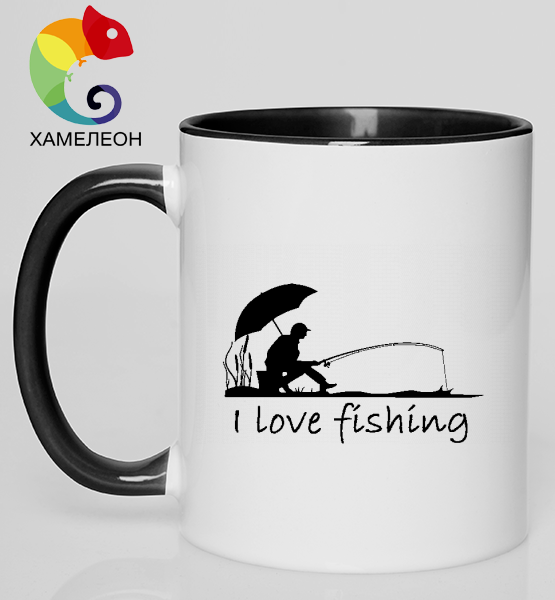 Кружка хамелеон "I love fishing"