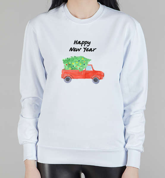Женский свитшот "Christmas car 3"