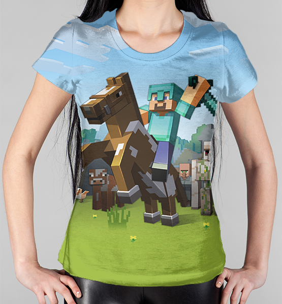 Женская 3D футболка "Minecraft (Маинкрафт) 3D"