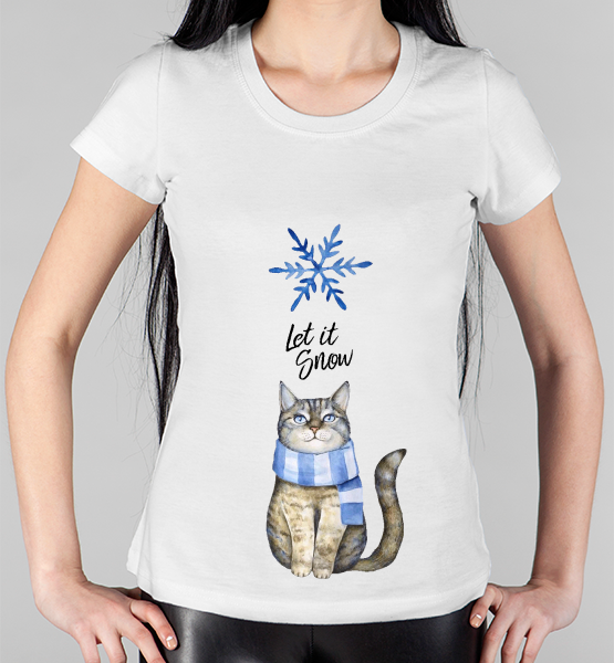 Женская футболка "Let is snow"