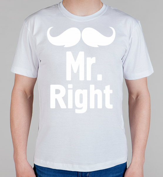 Парная мужская футболка Mr-Mrs Right