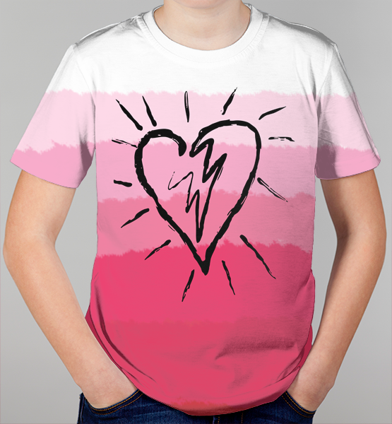 Детская 3D футболка "Сердце"