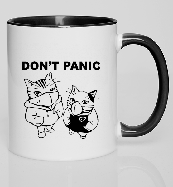 Цветная кружка "Коты Don't panic"