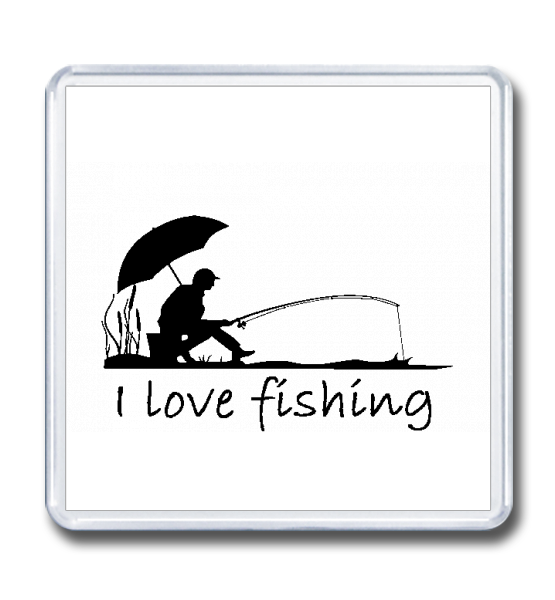 Магнит 65×65 "I love fishing"