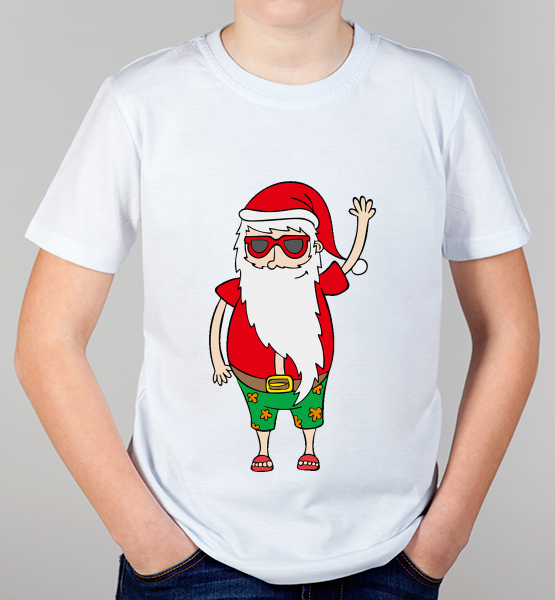 Детская футболка "Дед мороз хипстер"