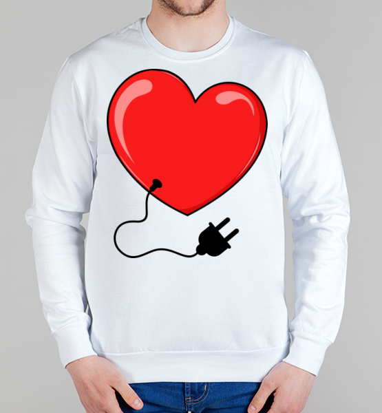 Мужской свитшот "Сердце с розеткой"