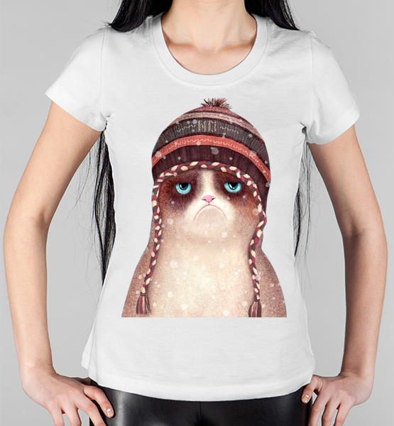 Женская футболка "Веселый кот"