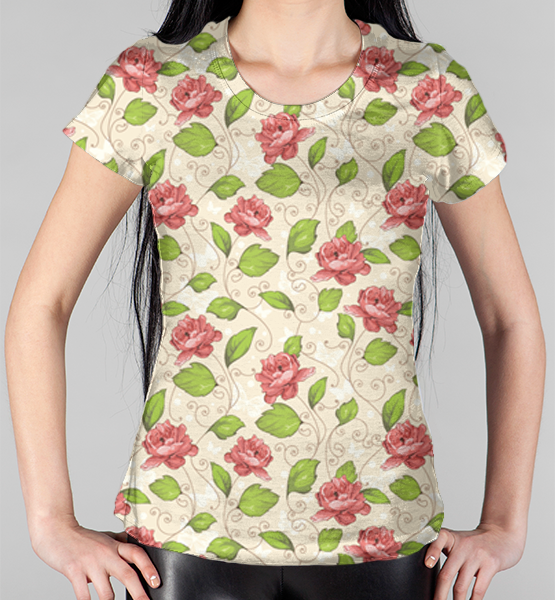 Женская 3D футболка "Цветы"