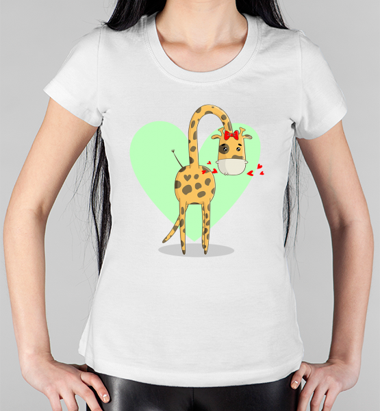 Женская футболка "Жираф жена"