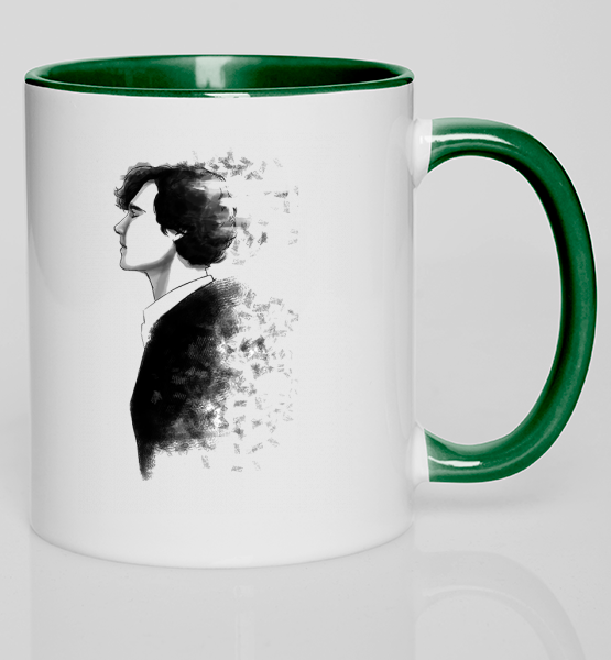 Кружка с цветной ручкой Шерлок (Sherlock)