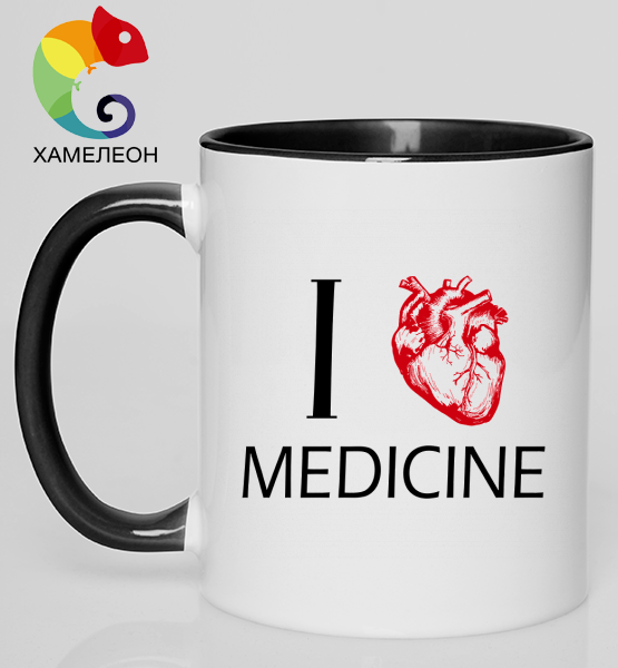 Кружка хамелеон "Я люблю медицину"