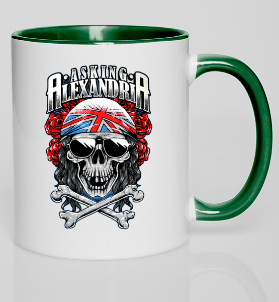 Кружка с цветной ручкой Asking Alexandia Череп