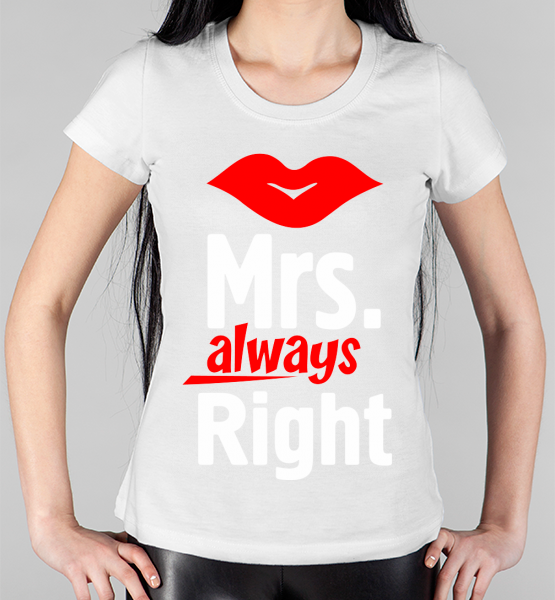 Парная женская футболка Mr-Mrs Right