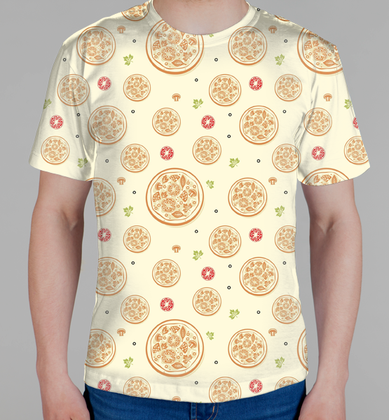 Мужская 3D футболка "Пицца"