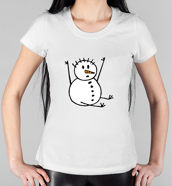Женская футболка "Снеговик 2022"