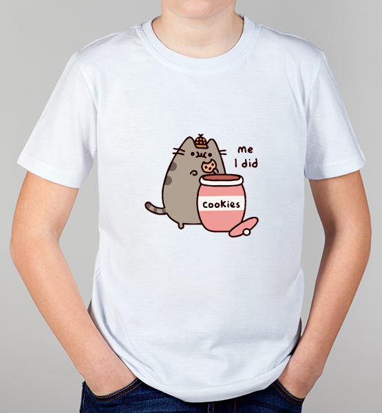 Детская футболка "Котик и печенька"