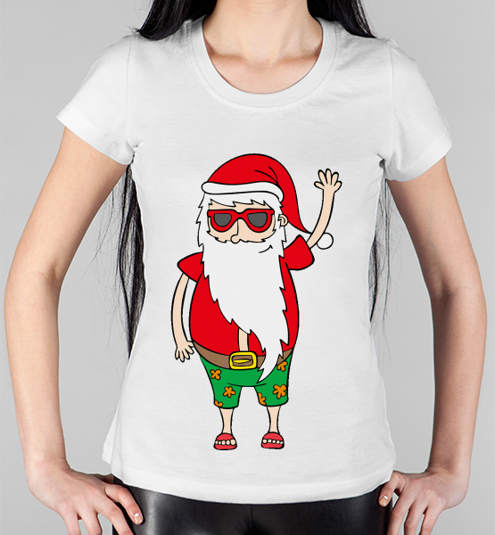 Женская футболка "Дед мороз хипстер"