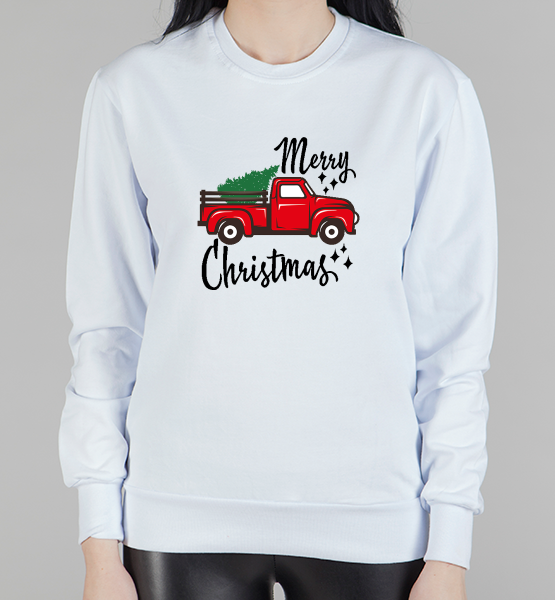 Женский свитшот "Christmas car"