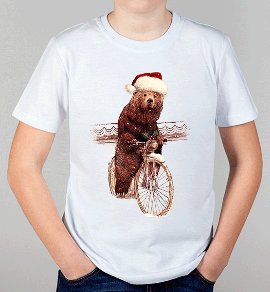 Детская футболка "Новогодний медведь"