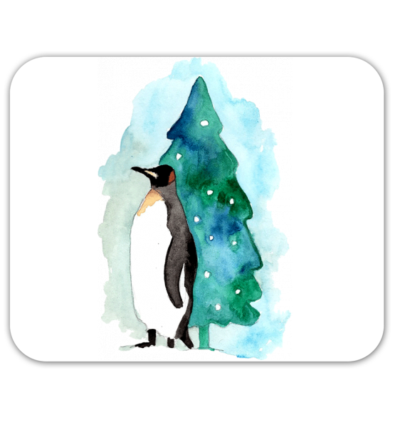 Коврик для мышки "Новогодний пингвин"