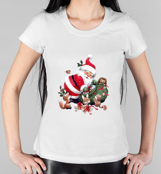Женская футболка "Santa&Friends"